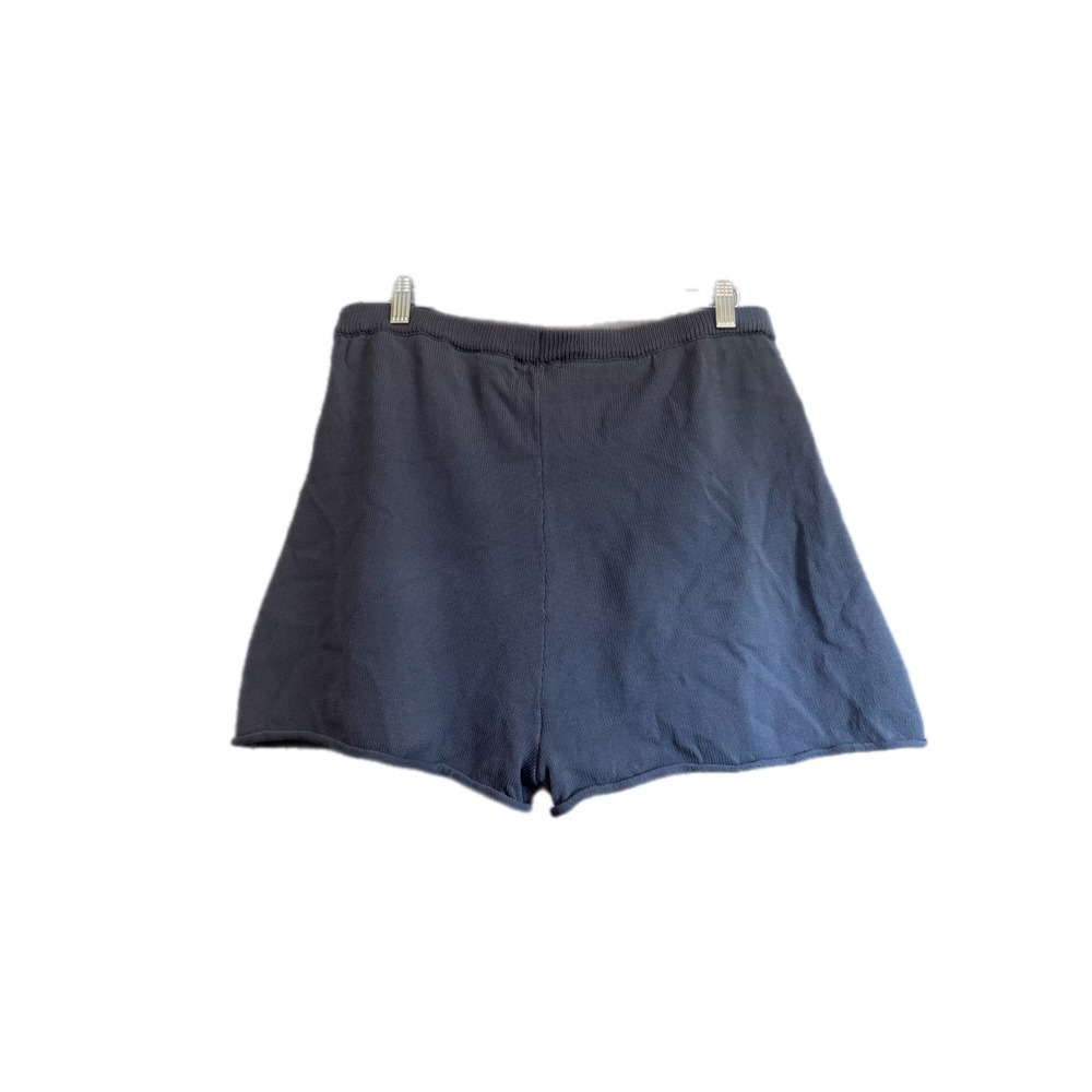 H&M‎ Knit Shorts Women Medium Blue Excellent Ribbed Waist Rolled Hem Loungewear